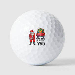 Golf Santa May the course be with you Christmas Golf Balls