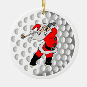 Golf Santa Sports Ceramic Tree Decoration