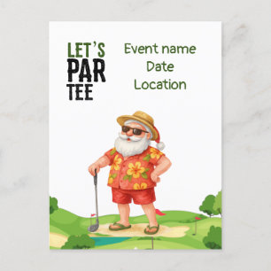 Golf Save the Date Christmas Party in Summer Invitation Postcard