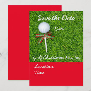 Golf Save the date for Christmas with golf ball Invitation