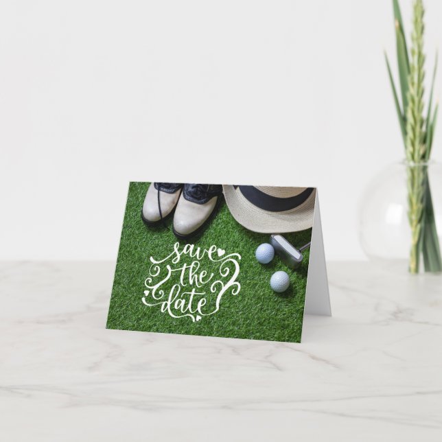Golf Save the Date for Golfer Party with golf ball Invitation (Front)