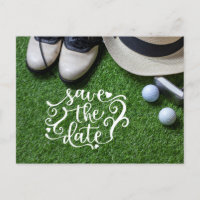 Golf Save the Date for Golfer Party with golf ball