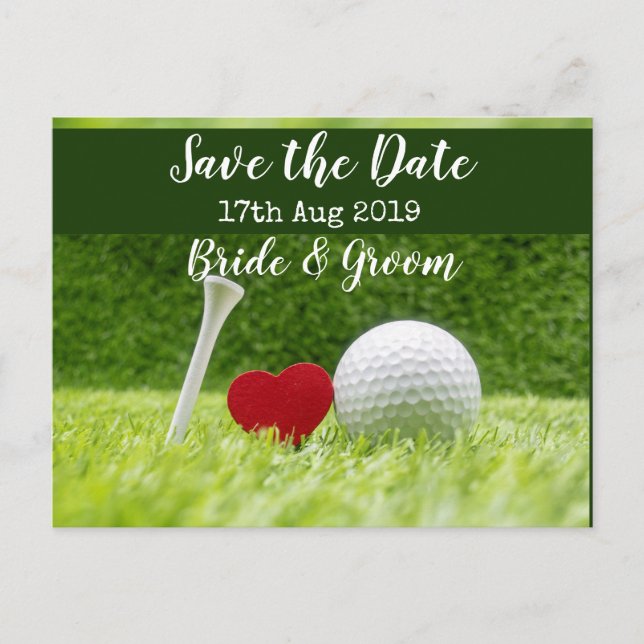 Golf Save the date for wedding invitation Postcard (Front)