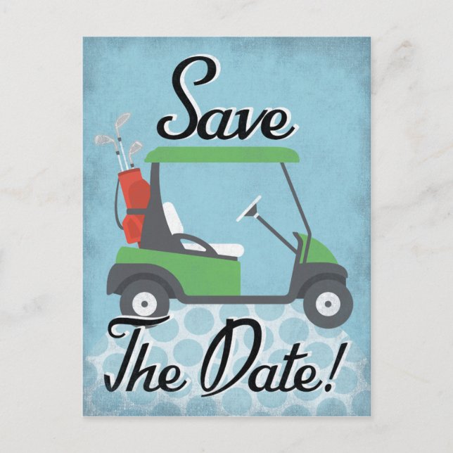 Golf Save The Date - Golf Party Golfing Event Announcement Postcard (Front)