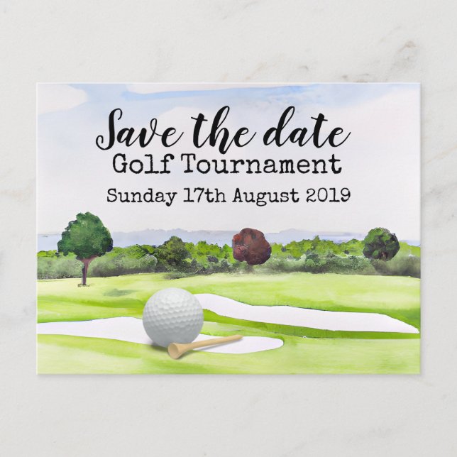 Golf Save the date Golf Tournament  Announcement Postcard (Front)