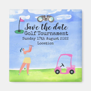 Golf Save the date Golf Tournament golfer Magnet