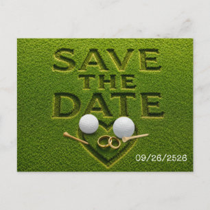 Golf Save the date Golf  wedding Announcement Postcard