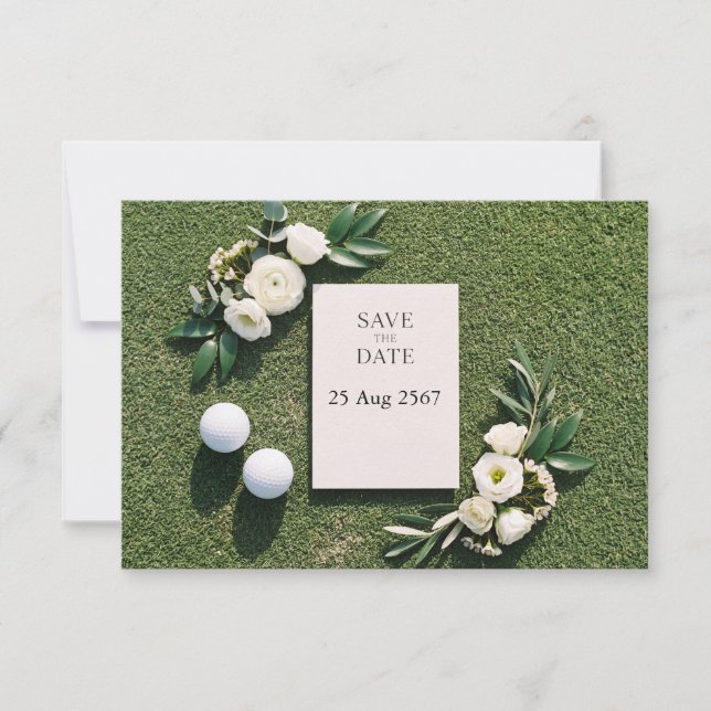 Golf Save the Date Golfer Themed (Front)