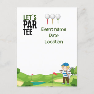 Golf  Save the Date Let's Par Tee  Invitation Postcard