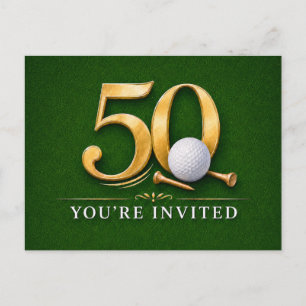 Golf Save the date Party 50th Birthday golfer Announcement Postcard