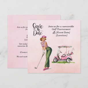 Golf Save the Date party for woman golfer party  Invitation