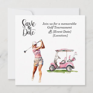 Golf Save the Date party for woman golfer party  Invitation