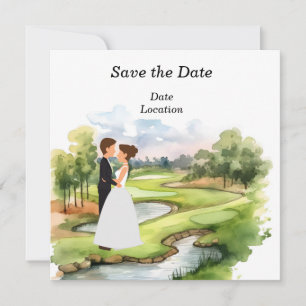 Golf Save the Date Wedding Party Invitation