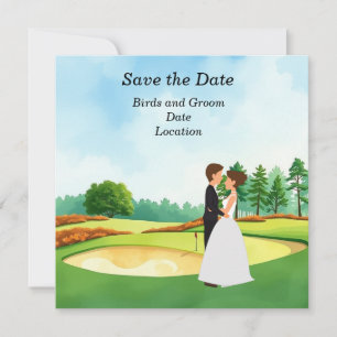 Golf Save the Date Wedding Party Invitation