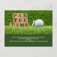 Golf save the date with golf ball and tee