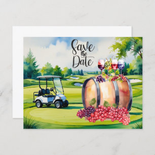 Golf Save the Date with golf balls on green grass Invitation