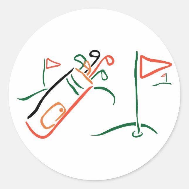 Golf Scene Classic Round Sticker (Front)