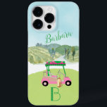 Golf Scene Monogram Name Case-Mate iPhone 14 Pro Max Case<br><div class="desc">A touch of golf humour for the lady - friend in your life, who'll have fun with this one -- a golf cart for the golf lover who likes to play with style -- or just loves to play -- personalised with first name and monogram -- Golf Gal stylish and...</div>