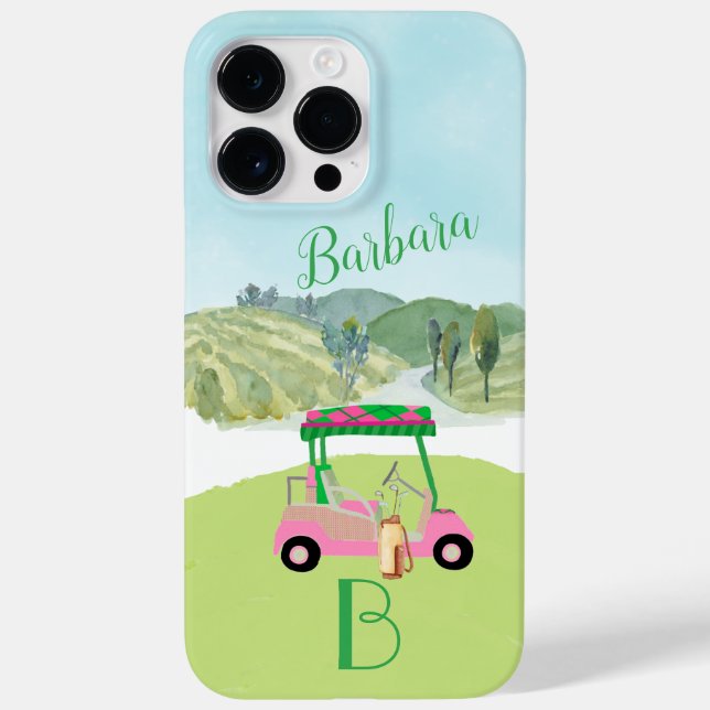 Golf Scene Monogram Name Case-Mate iPhone Case (Back)