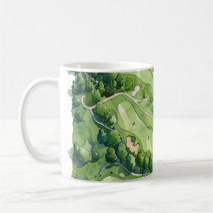 Golf Scenic Golf Course Watercolor Coffee Mug