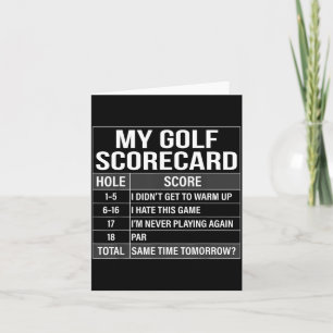 Golf Scorecard Funny Golfing Lover Card