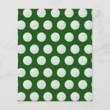 Golf Scrapbook Paper - Green Golf Ball Pattern