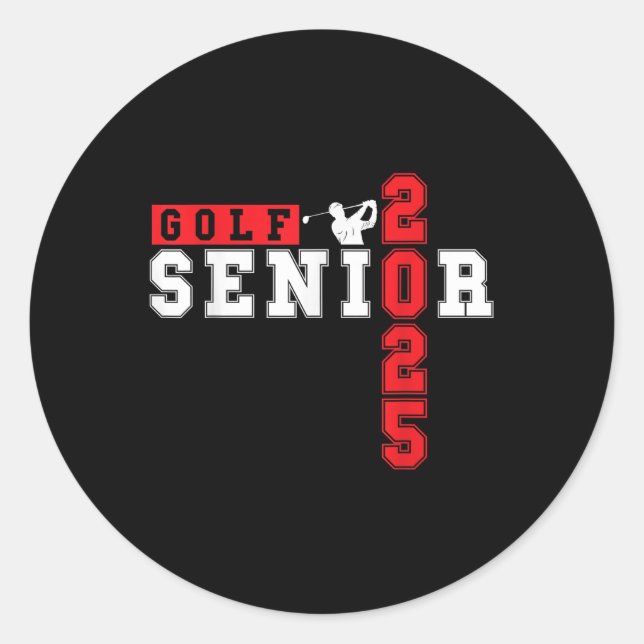 Golf Senior Night Golf Senior 2025 Graduation 9  Classic Round Sticker (Front)