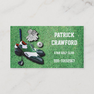 Golf Shoes Ball Gloves Club Driver With Your Name Business Card