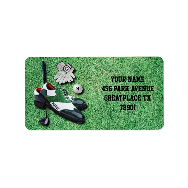 Golf Shoes Ball Gloves Club Driver With Your Name Label (Front)