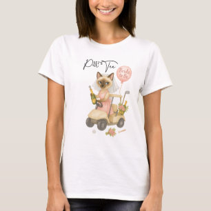 Golf Siamese Cat Golfer Celebrating T-Shirt