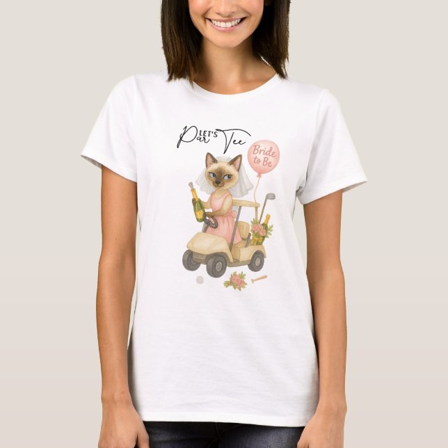 Golf  Siamese Cat Golfer Celebrating  T-Shirt (Front)