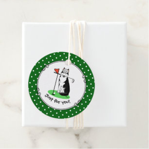 Golf Siberian Husky (black) Dog Playing Cute Funny Favour Tags