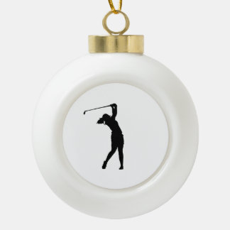 Golf Silhouette Ceramic Ball Christmas Ornament Gi