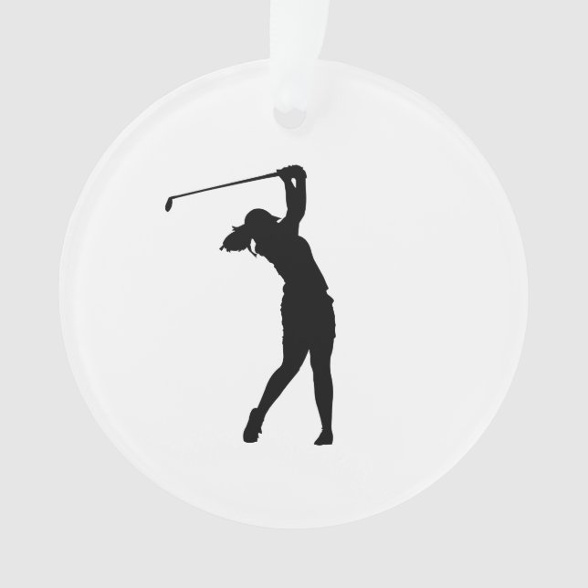 Golf Silhouette Christmas Ornament for Golf Lovers (Front)