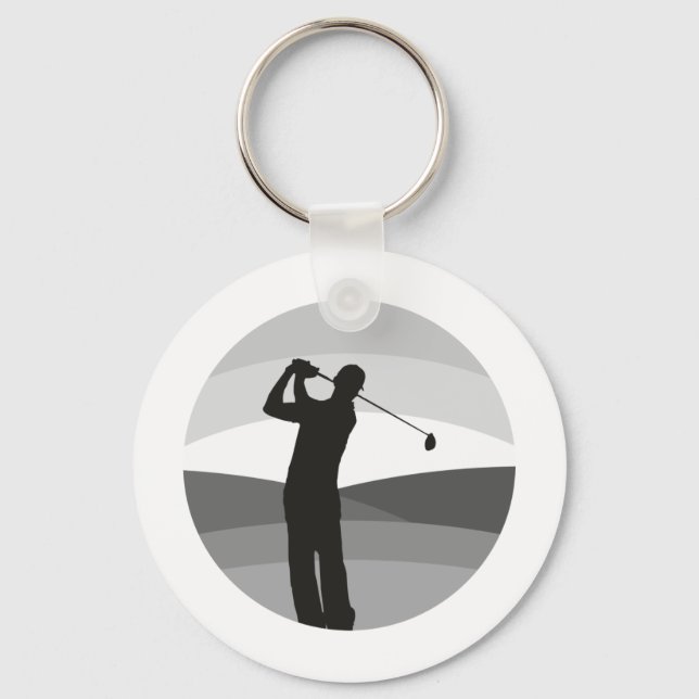 Golf Silhouette Key Ring (Front)