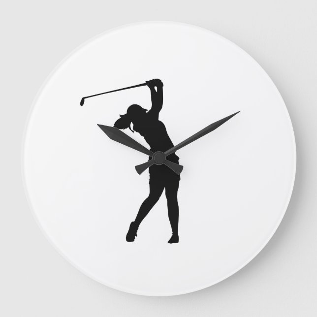Golf Silhouette Large Wall Clock Elegant Design (Front)