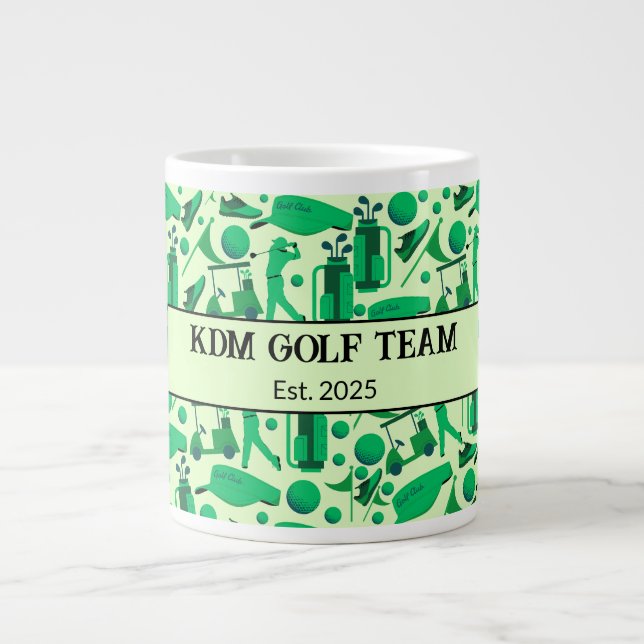 Golf Silhouette Pattern Classic Branding buisness  Large Coffee Mug (Front)