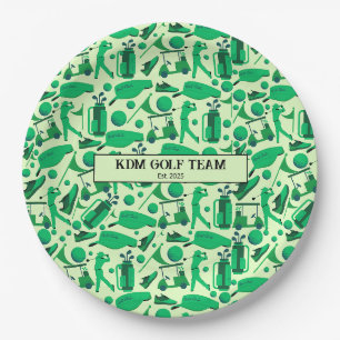 Golf Silhouette Pattern Classic Branding buisness Paper Plate