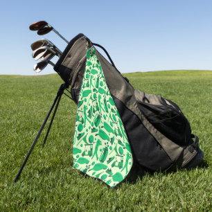 Golf Silhouette Pattern Classic cool green Towel