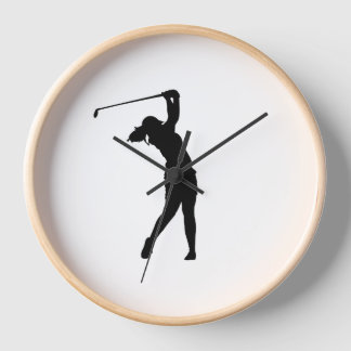 Golf Silhouette Wall Clock Modern Home Decor