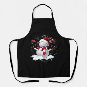 Golf Snowman in Christmas holiday Apron