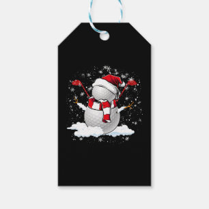 Golf Snowman in Christmas holiday Gift Tags