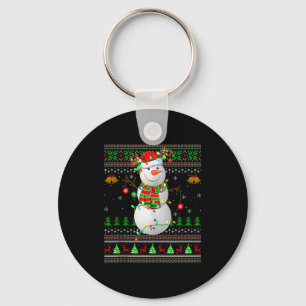 Golf Snowman Ugly Christmas Sweaters Golfing Golfe Key Ring