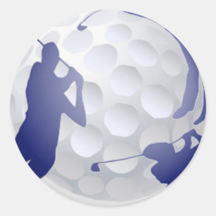 Golf, Sport Hobby Custom Name Classic Round Sticker