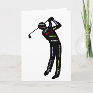 Golf, Sport, Motivational Words Card