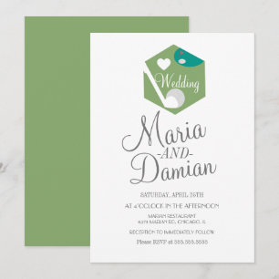 Golf Sports Grass Field Wedding Invitation