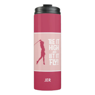 Golf Sports Humour Tee Quote Cute Magenta Red Pink Thermal Tumbler