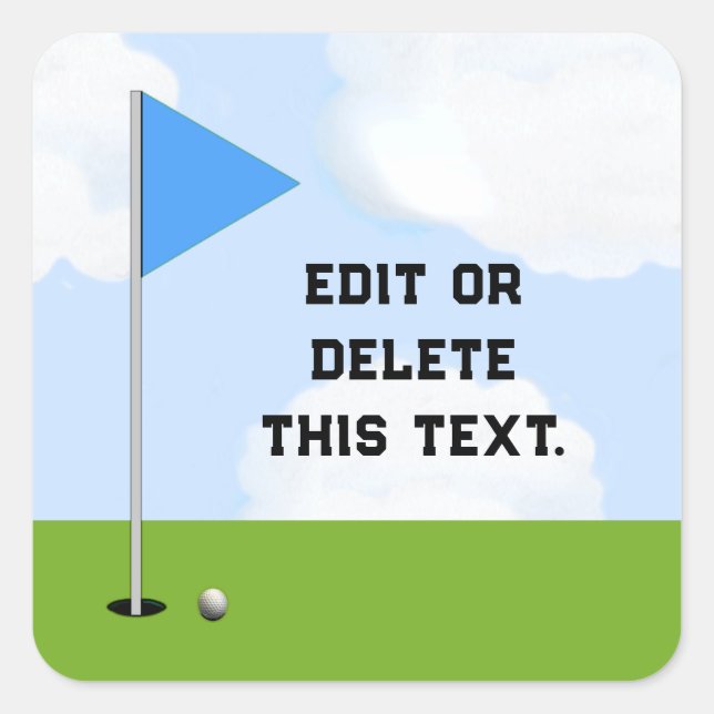 Golf Square Sticker (Front)