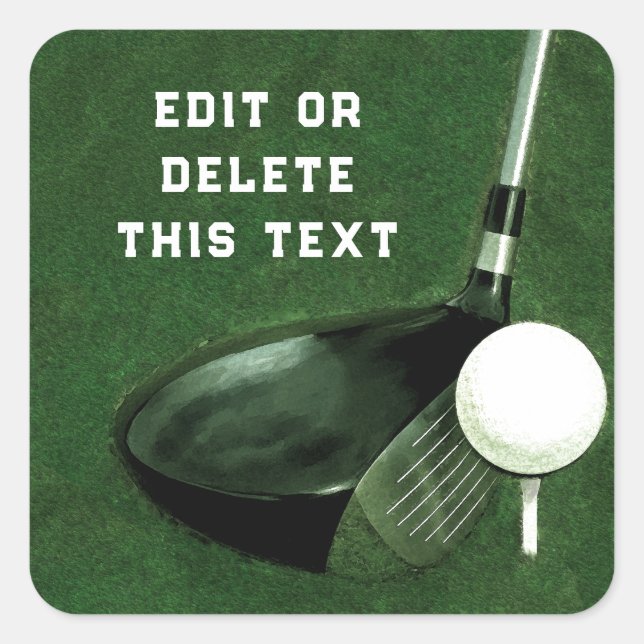 Golf Square Sticker (Front)