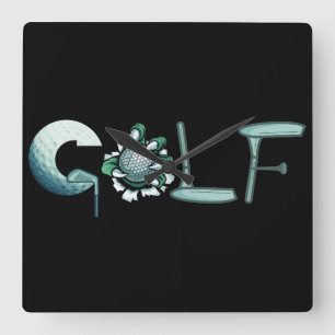 Golf Square Wall Clock